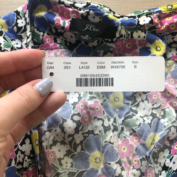 J. Crew | Blue Floral Wrap Soft Rayon Midi Dress - Picture 4 of 6